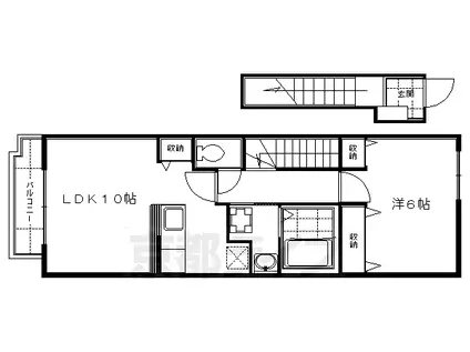 京阪電気鉄道京阪線 伏見桃山駅 徒歩29分 2階建 築18年(1LDK/2階)の間取り写真