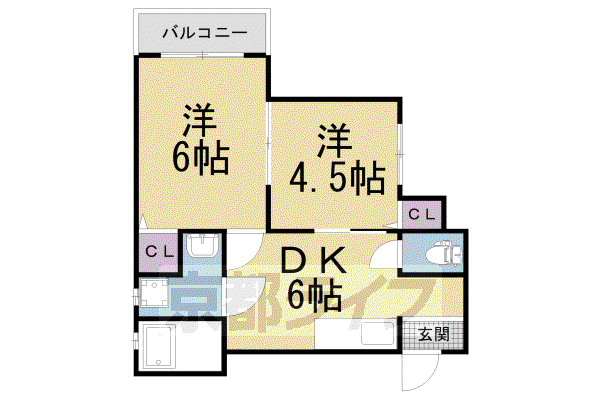 近鉄京都線 伏見駅(京都) 徒歩2分 3階建 築48年(2DK/3階)の間取り写真