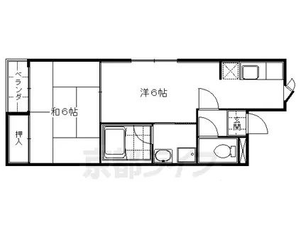 京阪電気鉄道京阪線 伏見桃山駅 徒歩6分 3階建 築35年(2K/3階)の間取り写真