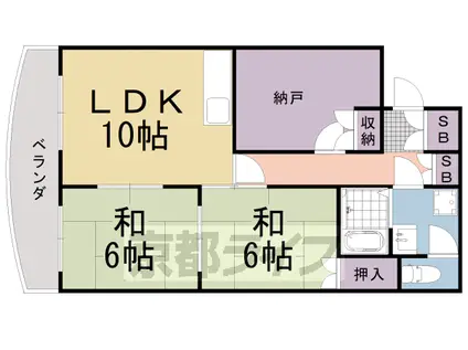 阪急電鉄嵐山線 上桂駅 徒歩12分 6階建 築35年(2SLDK/5階)の間取り写真