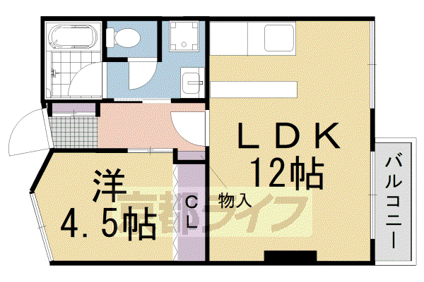 桂グランドハイツ(1LDK/6階)の間取り写真