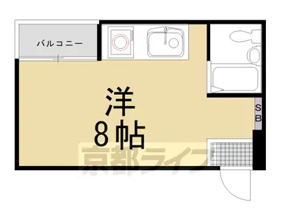 阪急電鉄嵐山線 上桂駅 徒歩7分 7階建 築53年(ワンルーム/6階)の間取り写真