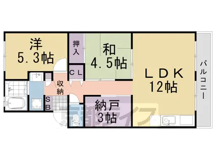 水掛西村ハイツ(2LDK/4階)の間取り写真