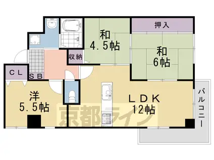 阪急電鉄京都線 洛西口駅 徒歩28分 6階建 築29年(3LDK/5階)の間取り写真