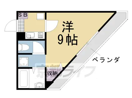 阪急電鉄嵐山線 上桂駅 徒歩10分 4階建 築30年(1K/2階)の間取り写真