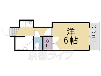 阪急電鉄嵐山線 上桂駅 徒歩7分 3階建 築33年(1K/1階)の間取り写真