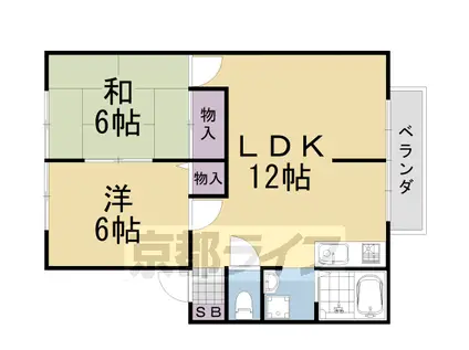 ユアハイツ(2LDK/2階)の間取り写真