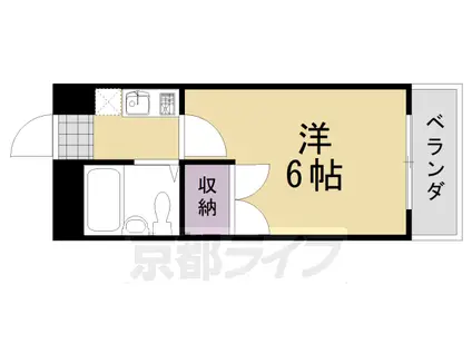 阪急電鉄京都線 桂駅 徒歩4分 3階建 築30年(1K/2階)の間取り写真