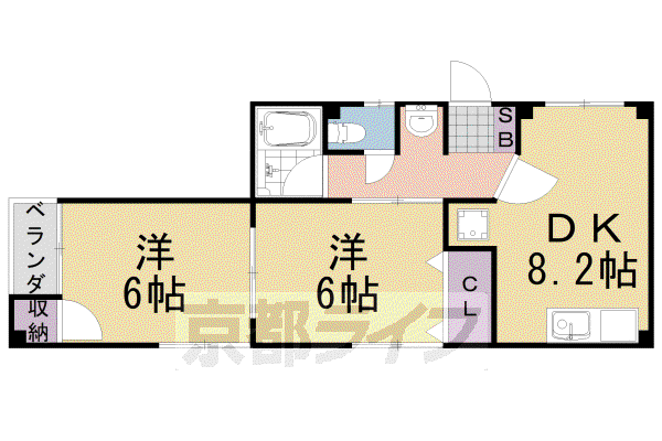 第2川島ハイツ(2DK/1階)の間取り写真