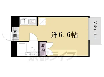 阪急電鉄京都線 桂駅 徒歩8分 4階建 築43年(1K/3階)の間取り写真