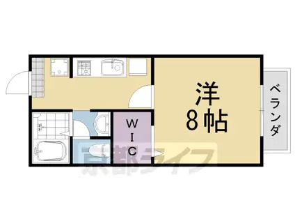 阪急電鉄京都線 桂駅 徒歩10分 2階建 築26年(1K/1階)の間取り写真