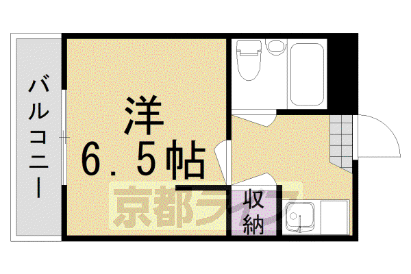 阪急電鉄京都線 洛西口駅 徒歩57分 5階建 築48年(1K/4階)の間取り写真