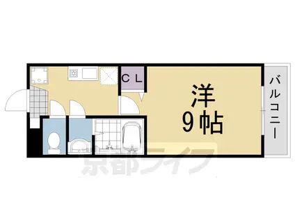 阪急電鉄京都線 桂駅 徒歩20分 3階建 築26年(1K/1階)の間取り写真