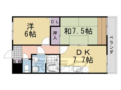 ジュンパルティール(2DK/2階)の間取り写真