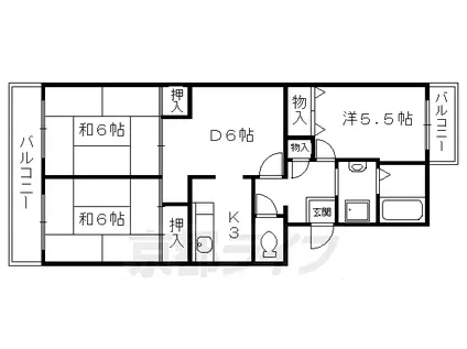 マッシュハイム1(3DK/2階)の間取り写真