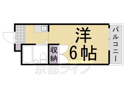 阪急電鉄嵐山線 上桂駅 徒歩10分 3階建 築34年(1K/3階)の間取り写真