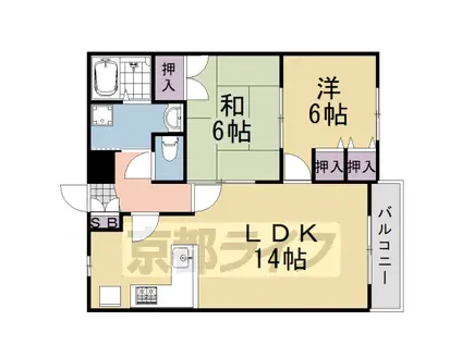 ラフィーネ桂(2LDK/3階)の間取り写真