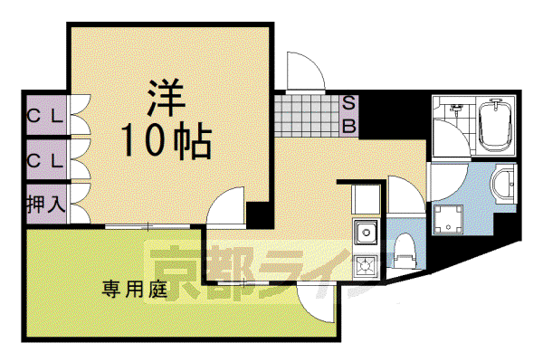 阪急電鉄嵐山線 上桂駅 徒歩3分 5階建 築25年(1K/3階)の間取り写真