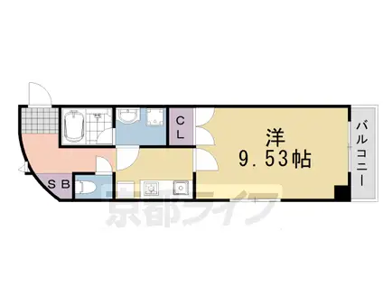 阪急電鉄嵐山線 上桂駅 徒歩3分 5階建 築24年(1K/4階)の間取り写真