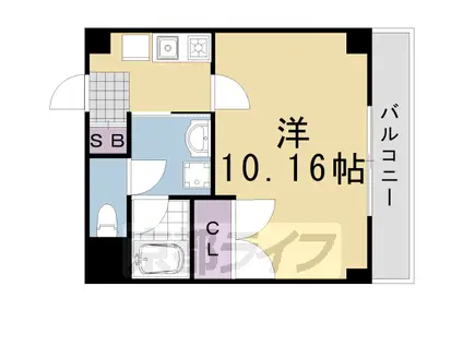 阪急電鉄嵐山線 上桂駅 徒歩3分 5階建 築24年(1K/2階)の間取り写真