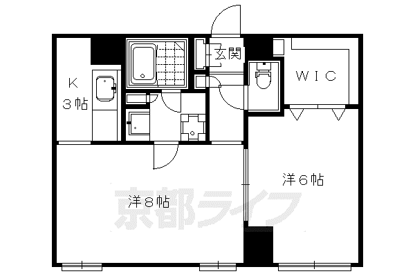 阪急電鉄京都線 京都河原町駅 徒歩5分 5階建 築60年(1LDK/3階)の間取り写真