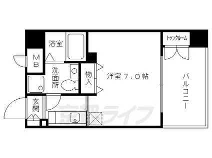 ベラジオ四条烏丸(1K/7階)の間取り写真