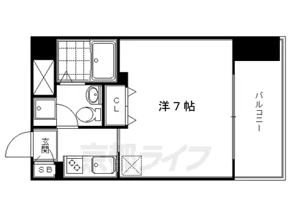 京都市烏丸線 四条駅(京都市営) 徒歩2分 11階建 築25年(1K/10階)の間取り写真