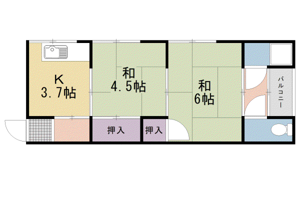 東海道本線 島本駅 徒歩17分 2階建 築54年