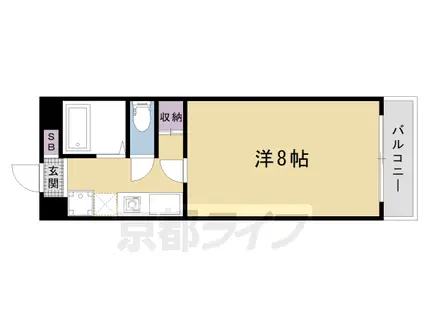 京福北野線 北野白梅町駅 徒歩19分 3階建 築33年(1K/2階)の間取り写真