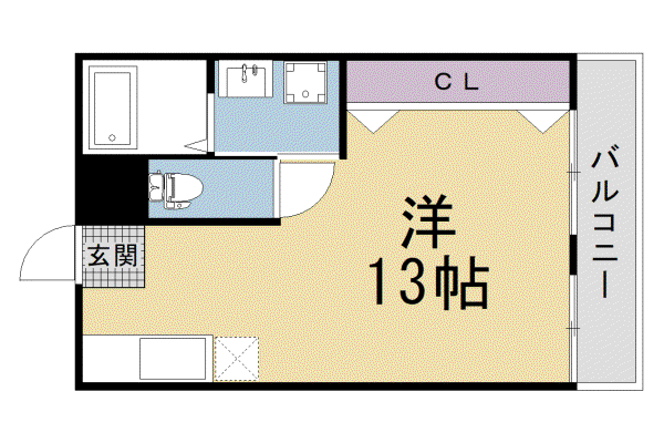 阪急電鉄京都線 西院駅(阪急) 徒歩5分 3階建 築43年(ワンルーム/2階)の間取り写真