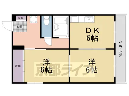 アラミス(2DK/3階)の間取り写真