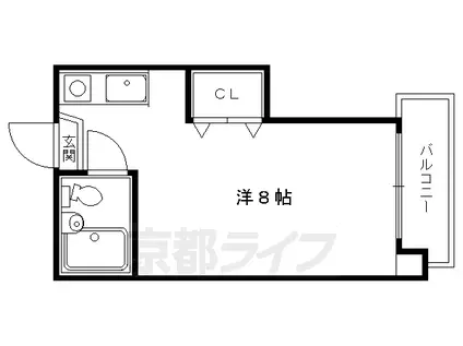 東海道本線 西大路駅 徒歩12分 5階建 築44年(ワンルーム/5階)の間取り写真