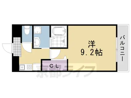 グランコリーヌ(1K/4階)の間取り写真