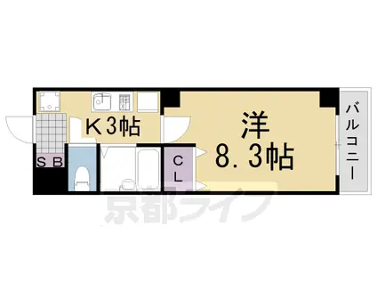 グランコリーヌ(1K/4階)の間取り写真