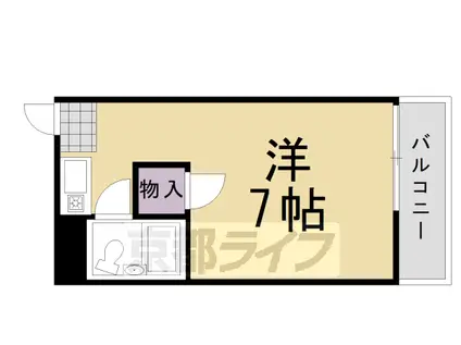 阪急電鉄京都線 桂駅 徒歩28分 4階建 築45年(1K/2階)の間取り写真