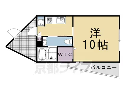 阪急電鉄京都線 桂駅 徒歩8分 3階建 築23年(1K/2階)の間取り写真