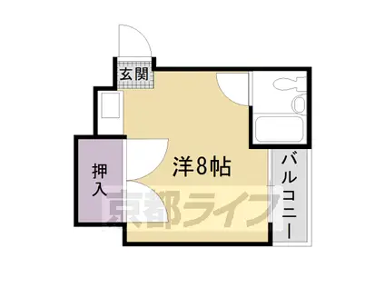 阪急電鉄京都線 西京極駅 徒歩7分 3階建 築43年(1K/3階)の間取り写真