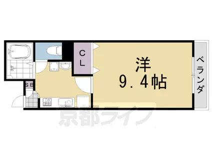 阪急電鉄嵐山線 上桂駅 徒歩13分 3階建 築22年(1K/1階)の間取り写真