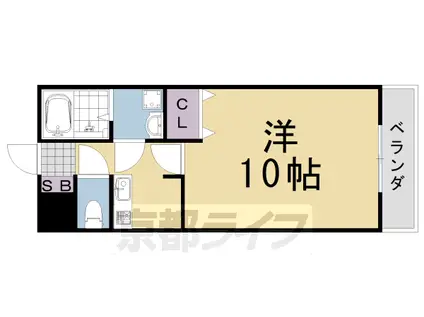 阪急電鉄京都線 桂駅 徒歩15分 3階建 築22年(1K/1階)の間取り写真