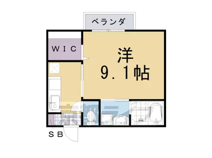 阪急電鉄京都線 桂駅 徒歩12分 2階建 築22年(1K/1階)の間取り写真
