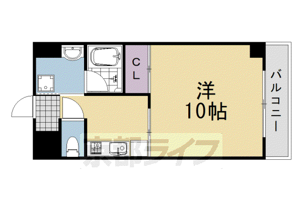 阪急電鉄京都線 桂駅 徒歩25分 7階建 築22年(1K/6階)の間取り写真
