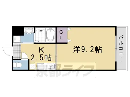 阪急電鉄京都線 桂駅 徒歩3分 3階建 築22年(1K/2階)の間取り写真