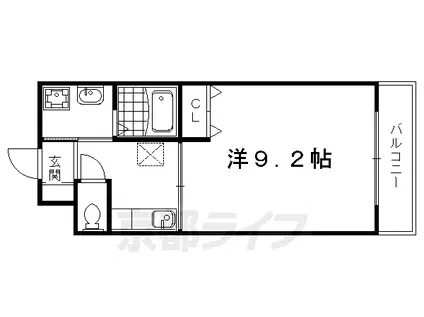 阪急電鉄京都線 桂駅 徒歩3分 3階建 築22年(1K/2階)の間取り写真