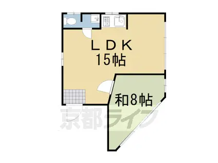 阪急電鉄京都線 桂駅 徒歩17分 5階建 築52年(1LDK/4階)の間取り写真