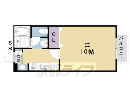 阪急電鉄京都線 桂駅 徒歩23分 2階建 築21年(1K/1階)の間取り写真