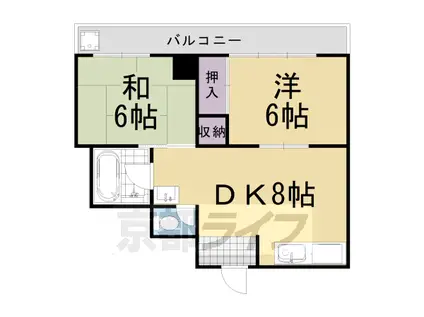 プラザ上桂(2DK/3階)の間取り写真