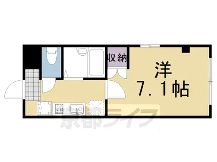 阪急電鉄京都線 桂駅 徒歩9分 2階建 築21年(1K/1階)の間取り写真