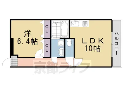 メゾン川勝Ⅲ(1LDK/1階)の間取り写真
