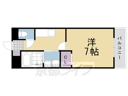 阪急電鉄嵐山線 上桂駅 徒歩10分 2階建 築20年(1K/1階)の間取り写真