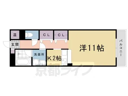 阪急電鉄嵐山線 上桂駅 徒歩16分 3階建 築20年(1K/3階)の間取り写真
